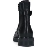 Manfield - Dames - Zwarte leren veterlaarsjes