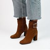 Manfield Suède Enkellaarzen Camel
