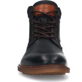 Manfield - Heren - Donkerblauwe leren veterboots