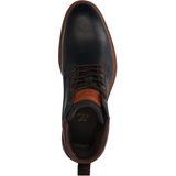 Manfield - Heren - Donkerblauwe leren veterboots