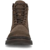 Manfield - Heren - Taupe Veterboots - Suède - Platte Hak 3 cm
