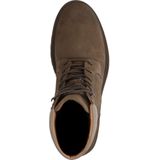 Manfield - Heren - Taupe Veterboots - Suède - Platte Hak 3 cm