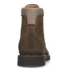 Manfield - Heren - Taupe Veterboots - Suède - Platte Hak 3 cm