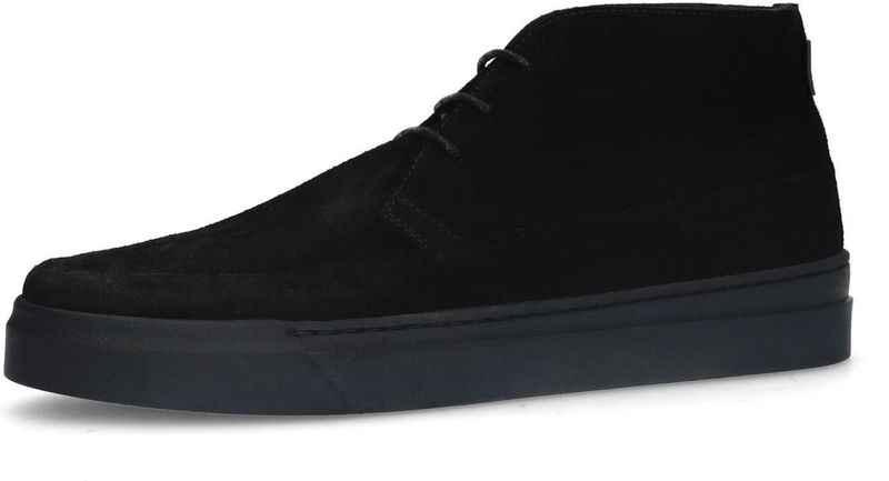 Manfield Suède Veterboots Zwart