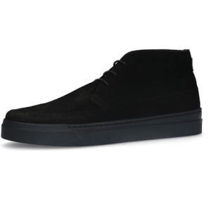 Manfield - Heren - Zwarte Suède Veterschoenen - Suède