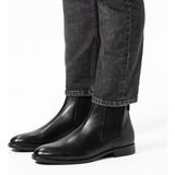 Manfield - Heren - Zwarte leren chelsea boots