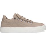 Manfield - Heren Sneakers - Licht Grijs - Nubuck - Witte Zool