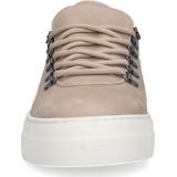Manfield - Heren Sneakers - Licht Grijs - Nubuck - Witte Zool