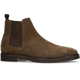 Manfield - Heren - Taupe Suède Chelsea Boots - Suède - Leer