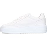 Manfield - Sneakers - Wit - Leren - Plateauzool