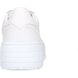 Manfield - Sneakers - Wit - Leren - Plateauzool