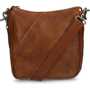 Manfield leren crossbody tas cognac