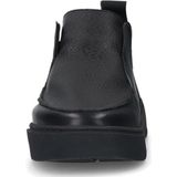 Manfield - Zwarte Leren Loafers - Leer - Zoolhoogte 3 cm