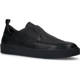 Manfield - Zwarte Leren Loafers - Leer - Zoolhoogte 3 cm