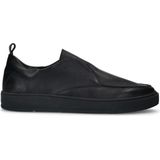 Manfield - Zwarte Leren Loafers - Leer - Zoolhoogte 3 cm