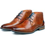 Manfield Black Label leren veterschoenen cognac