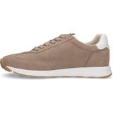 No Stress - Dames - Taupe nubuck sneakers met rits