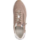 No Stress - Dames - Taupe nubuck sneakers met rits