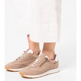 No Stress - Dames - Taupe nubuck sneakers met rits
