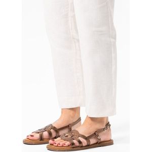 No Stress - Dames - Bronzen leren sandalen