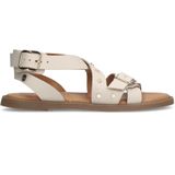 No Stress - Witte Sandalen - Leer - Memory Foam Voetbed