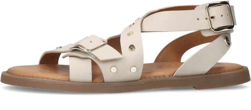 No Stress - Witte Sandalen - Leer - Memory Foam Voetbed