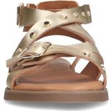 No Stress - Dames - Gouden leren sandalen met studs