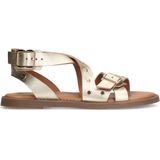No Stress - Dames - Gouden leren sandalen met studs