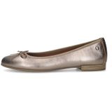 No Stress - Dames - Bronzen Leren Ballerina's met Strik - Platte Hak - Collonil Carbon Pro