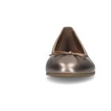 No Stress - Dames - Bronzen Leren Ballerina's met Strik - Platte Hak - Collonil Carbon Pro