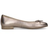 No Stress - Dames - Bronzen Leren Ballerina's met Strik - Platte Hak - Collonil Carbon Pro