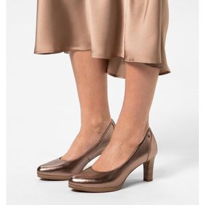 Manfield - Bronzen Leren Pumps - Memory Foam