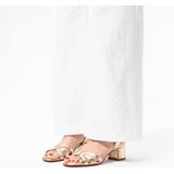 No Stress - Dames - Gouden leren sandalen met hak