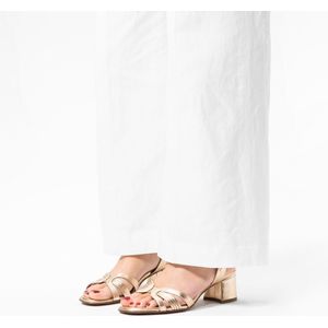 No Stress - Dames - Gouden leren sandalen met hak