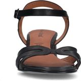 No Stress - Dames - Zwarte leren sandalen met hak