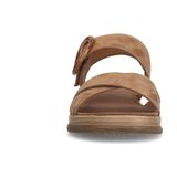 Manfield - Beige Leren Plateausandalen - Schoenen - Beige