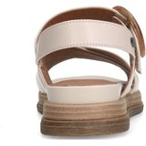 No Stress - Dames - Witte leren plateau sandalen met gesp