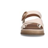 No Stress - Dames - Witte leren plateau sandalen met gesp