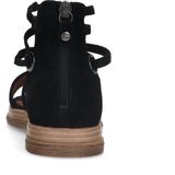 Manfield - Zwarte Nubuck Sandalen - Leer - Bandjes - Memory Foam Voetbed