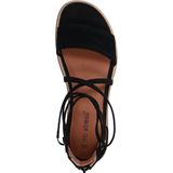 Manfield - Zwarte Nubuck Sandalen - Leer - Bandjes - Memory Foam Voetbed