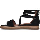 Manfield - Zwarte Nubuck Sandalen - Leer - Bandjes - Memory Foam Voetbed