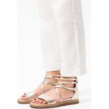 No Stress - Dames - Gouden leren sandalen met bandjes