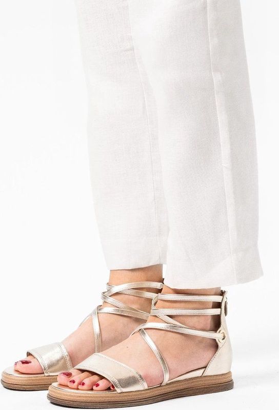 No Stress - Dames - Gouden leren sandalen met bandjes