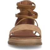 Manfield - Beige Nubuck Sandalen - Leer - Memory Foam Voetbed