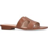 Manfield - Dames - Cognac leren slippers