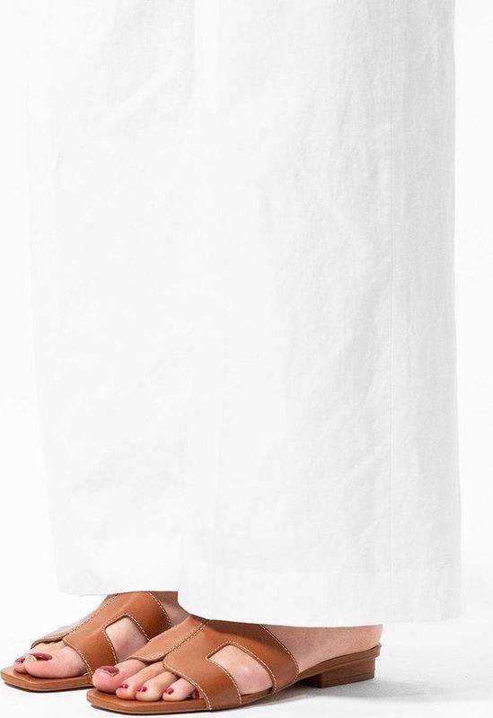 Manfield - Dames - Cognac leren slippers