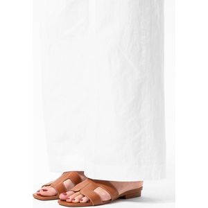 Manfield - Dames - Cognac leren slippers