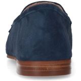 Manfield - Dames - Blauwe Suède Loafers - Suède - Platte Hak 1 cm