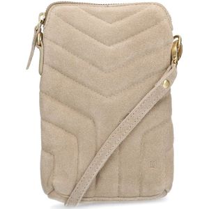 Manfield suede telefoontasje beige