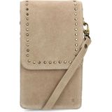 Manfield leren telefoontasje beige